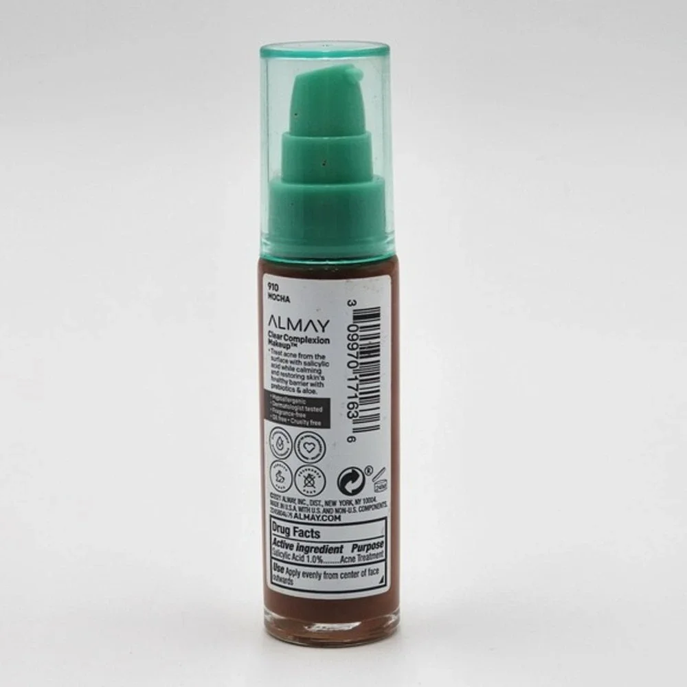 Almay Clear Complexion Makeup 910 Mocha Hypoallergenic Fragrance Free New Sealed